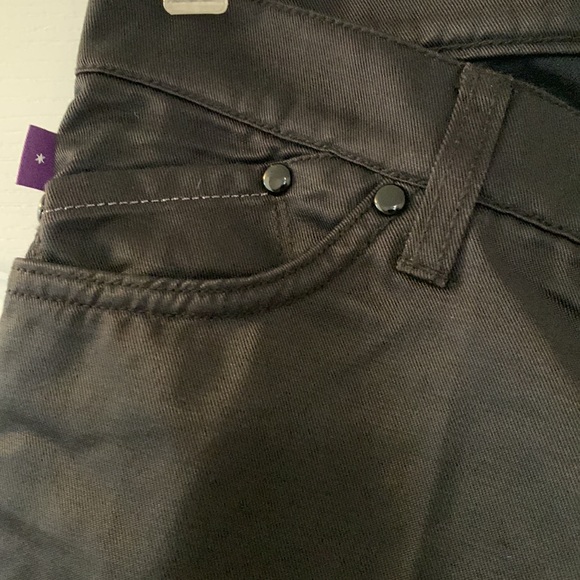 NWOT black satin finish Victoria Beckham flare jeans - Picture 3 of 9